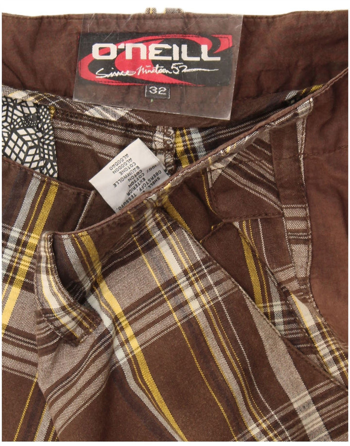 O'Neill Herren Chinoshorts W32 mittelbraun karierte Baumwolle