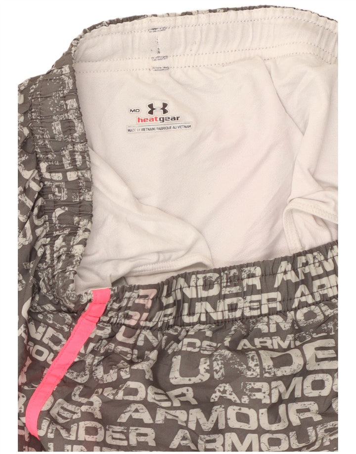UNDER ARMOUR Damen Heat Gear Graphic Sportshorts UK 14 Mittelgrau