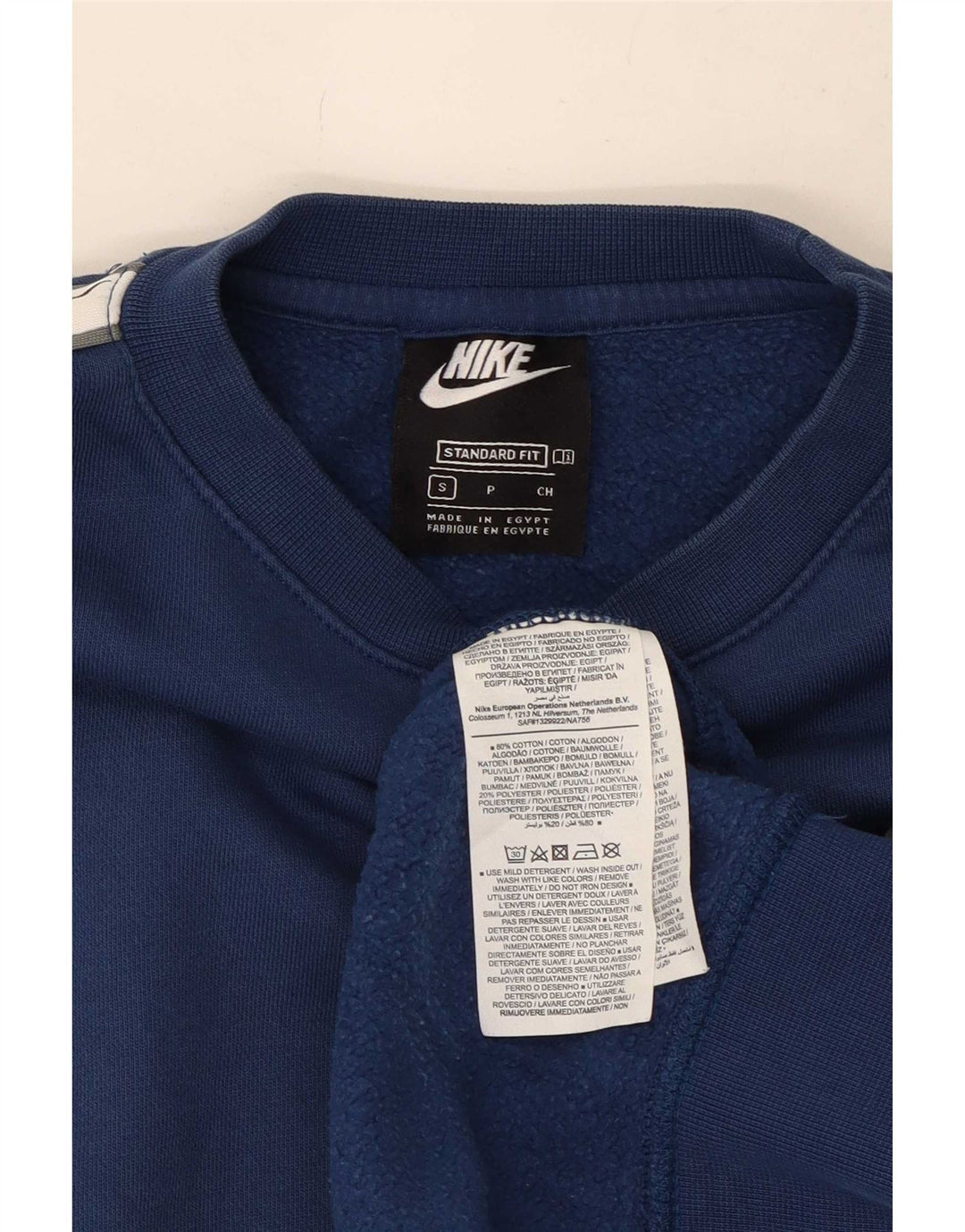 Nike Herren Loose Fit Graphic Standard Sweatshirt Pullover Small Marineblau