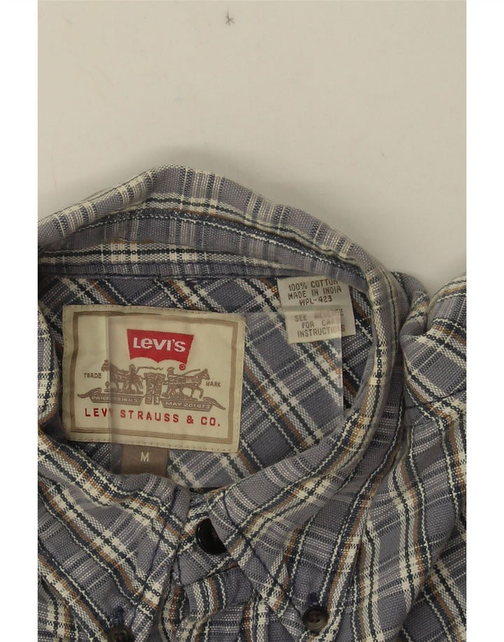 Levi's Herrenhemd aus mittelblauer, karierter Baumwolle
