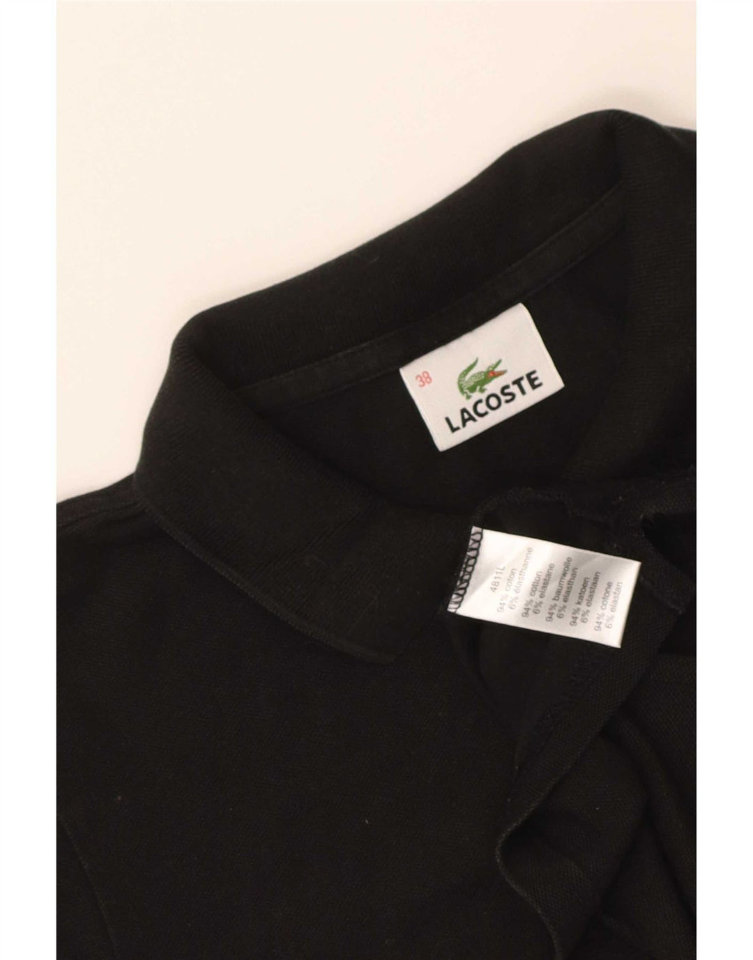 Lacoste Damen Poloshirt Größe 38 Mittelschwarze Baumwolle