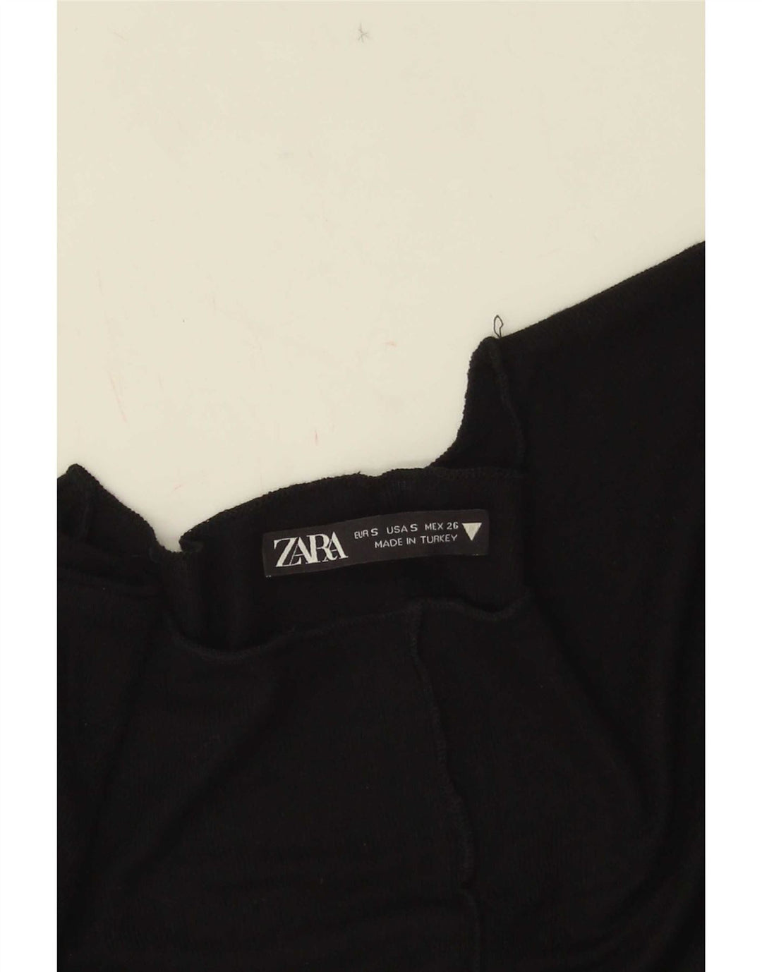 Zara Damen Crop Top Langarm UK 8 Small Schwarz