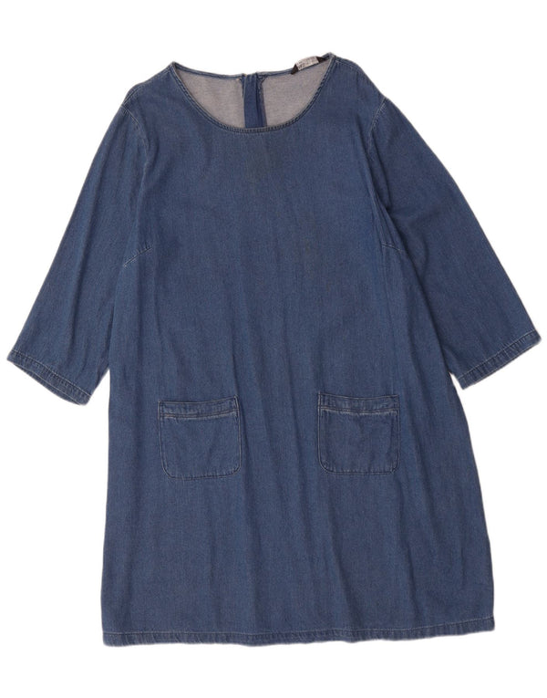 Marks & Spencer Damen-Jeanskleid mit 3/4-Ärmeln, übergroß, Gr. 16, Blau