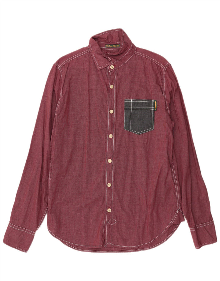 Superdry Herren-Hemd, groß, Burgunderrot, kariert, Baumwolle