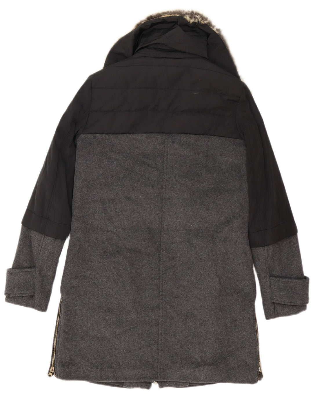 Zara Damen Übergroßer Mantel UK 6 XS Schwarzer Farbblock