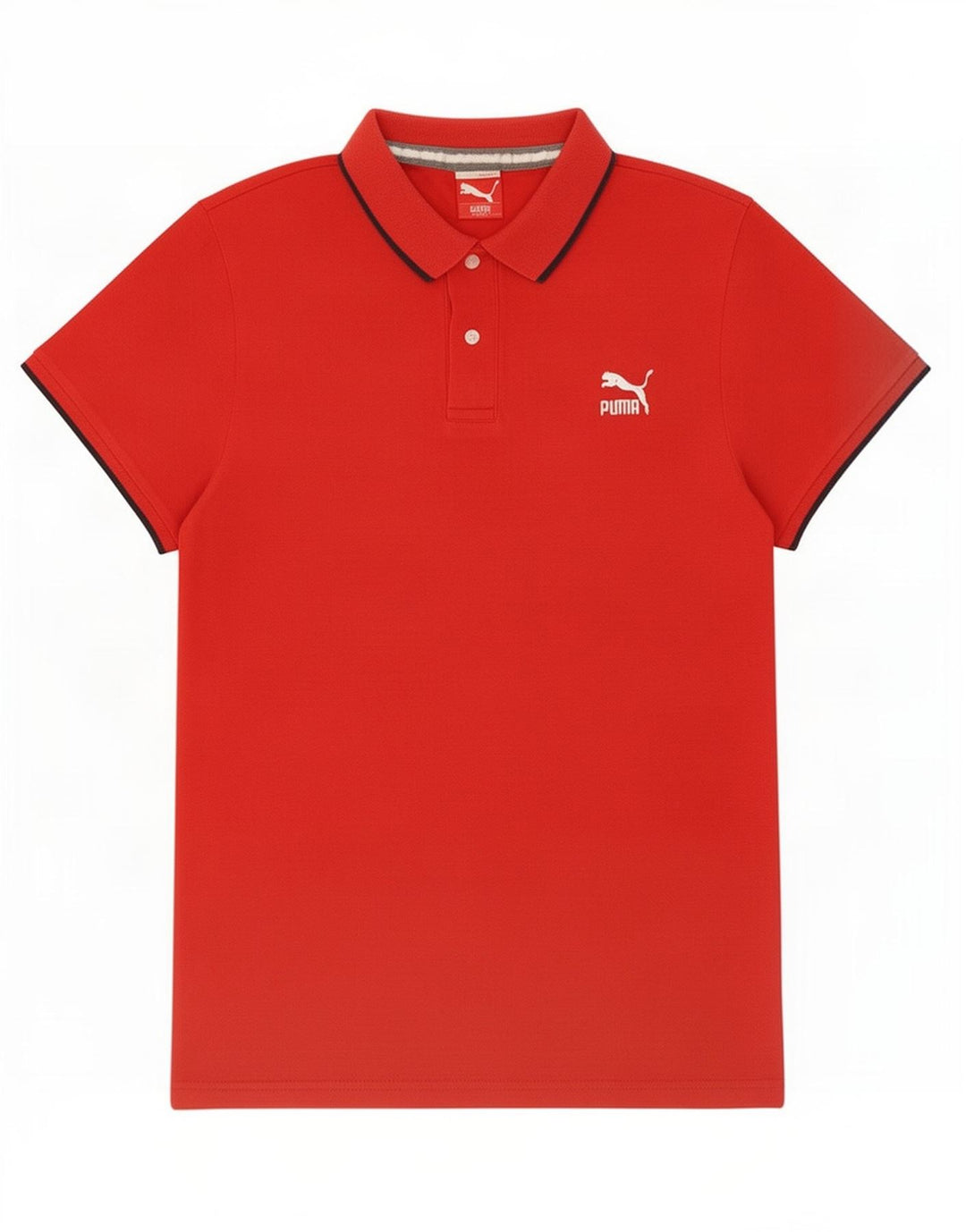 Puma Herren Poloshirt Große rote Baumwolle