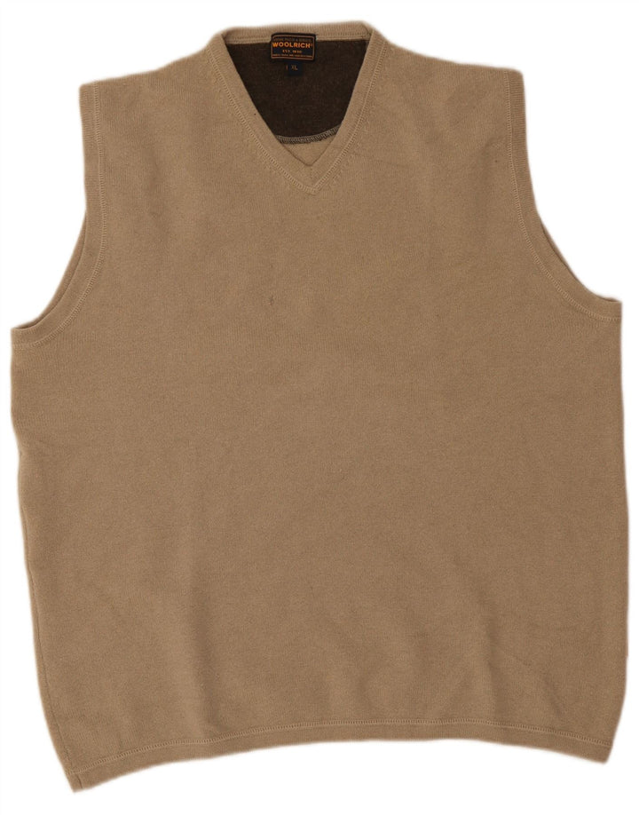 Woolrich Herren Weste Tank Top XL Beige Schurwolle