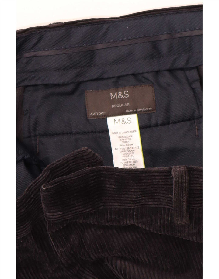Marks & Spencer Herren Straight Regular Cordhose W44 L29 Schwarz