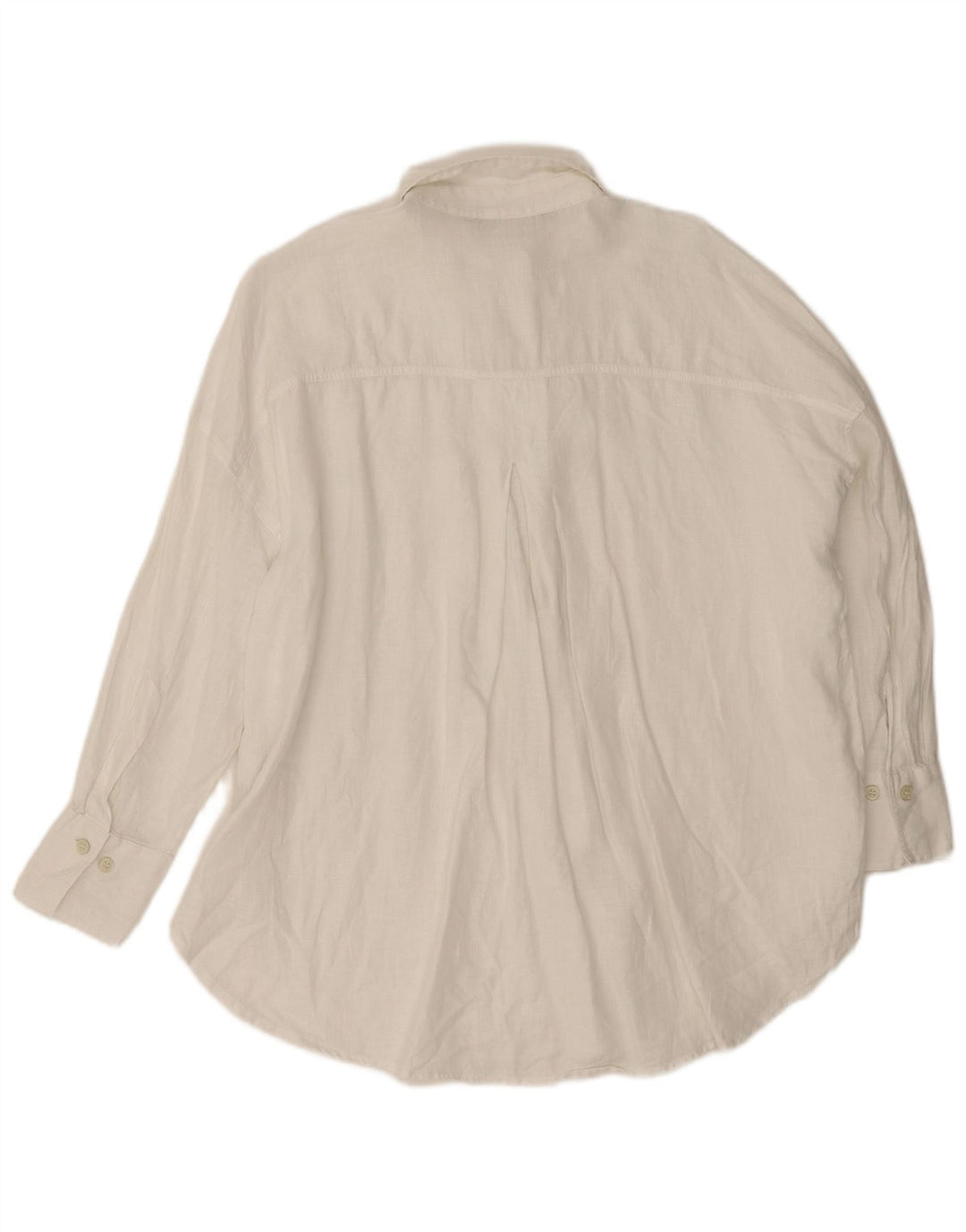 Zara Damen-Oversize-Hemd, UK 10, Small, weißes Leinen