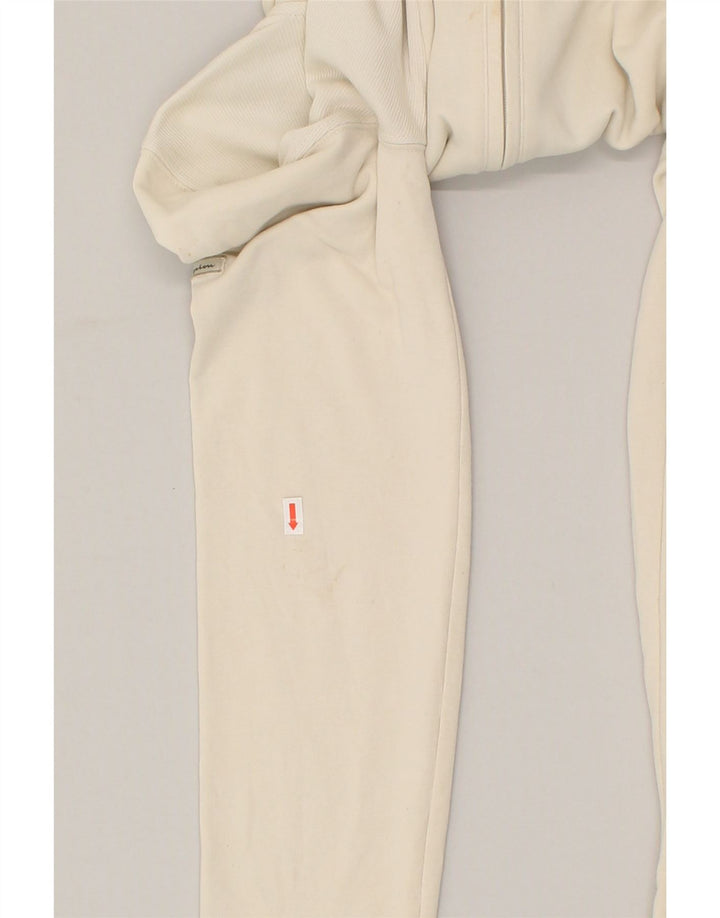 CHAMPION Womens Tracksuit Top Jacket UK 12 Medium Beige Cotton | Vintage Champion | Thrift | Second-Hand Champion | Used Clothing | Messina Hembry 