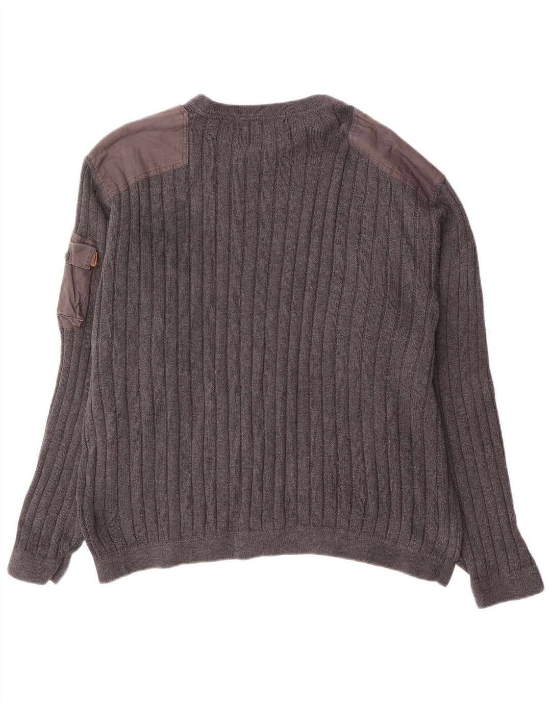 Eddie Bauer Herren-Pullover mit Rundhalsausschnitt, groß, graue Farbblock-Baumwolle