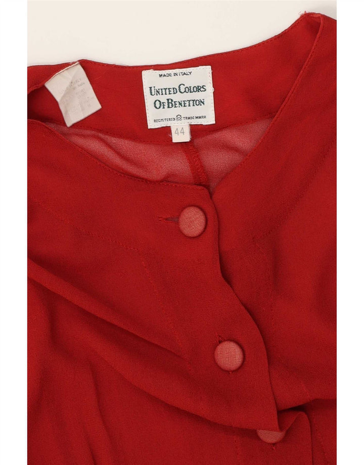 Benetton Damen-Hemdbluse IT 44 mittlere burgunderrote Viskose