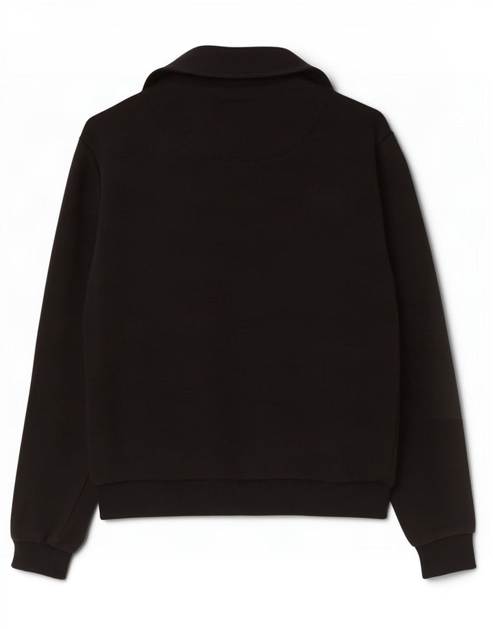 Hugo Boss Herren-Sweatshirt mit Reißverschluss am Hals, mittlere schwarze Baumwolle