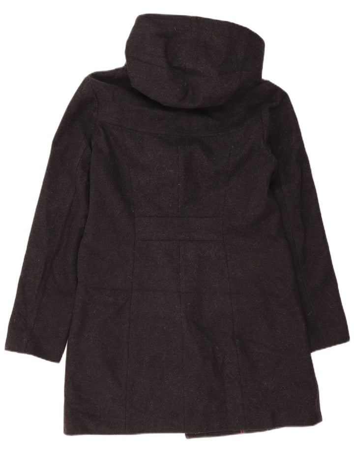 Tommy Hilfiger Damen Kapuzen-Dufflecoat UK 10 Small Graue Wolle