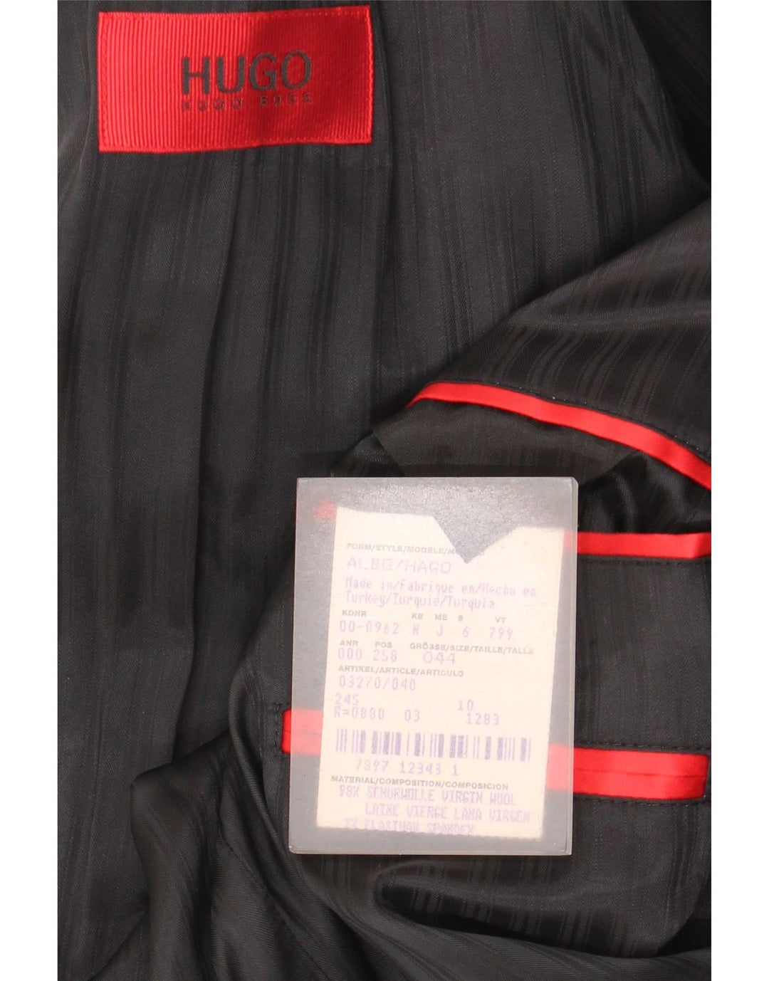 Hugo Boss Herren-Blazer mit 3 Knöpfen, EU 44, XS, graue Schurwolle