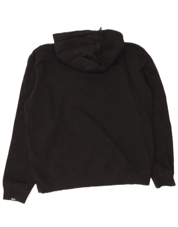 Ellesse Damen Kapuzenpullover UK 12 Mittelschwarze Baumwolle