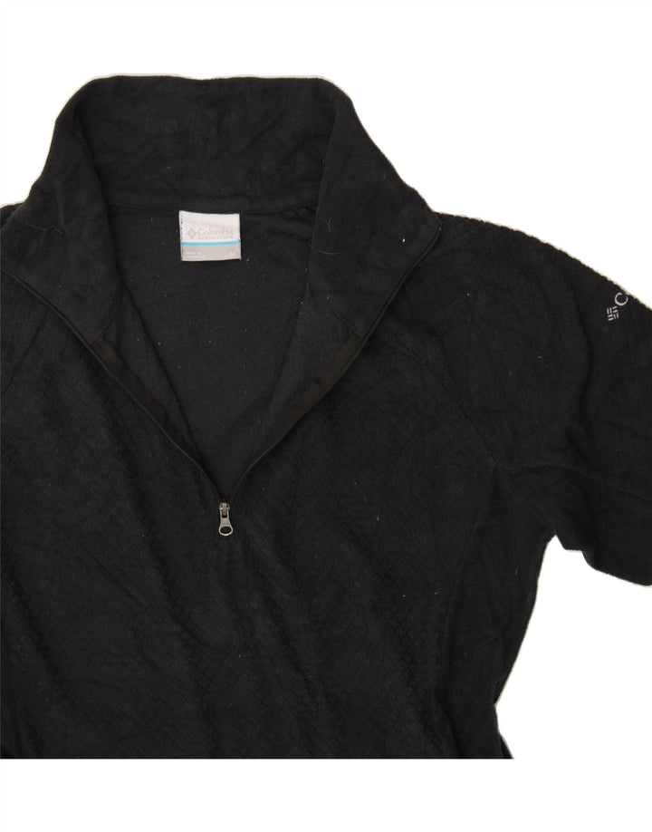 COLUMBIA Womens Zip Neck Fleece Jumper UK 14 Medium Black Polyester Vintage Columbia and Second-Hand Columbia from Messina Hembry 