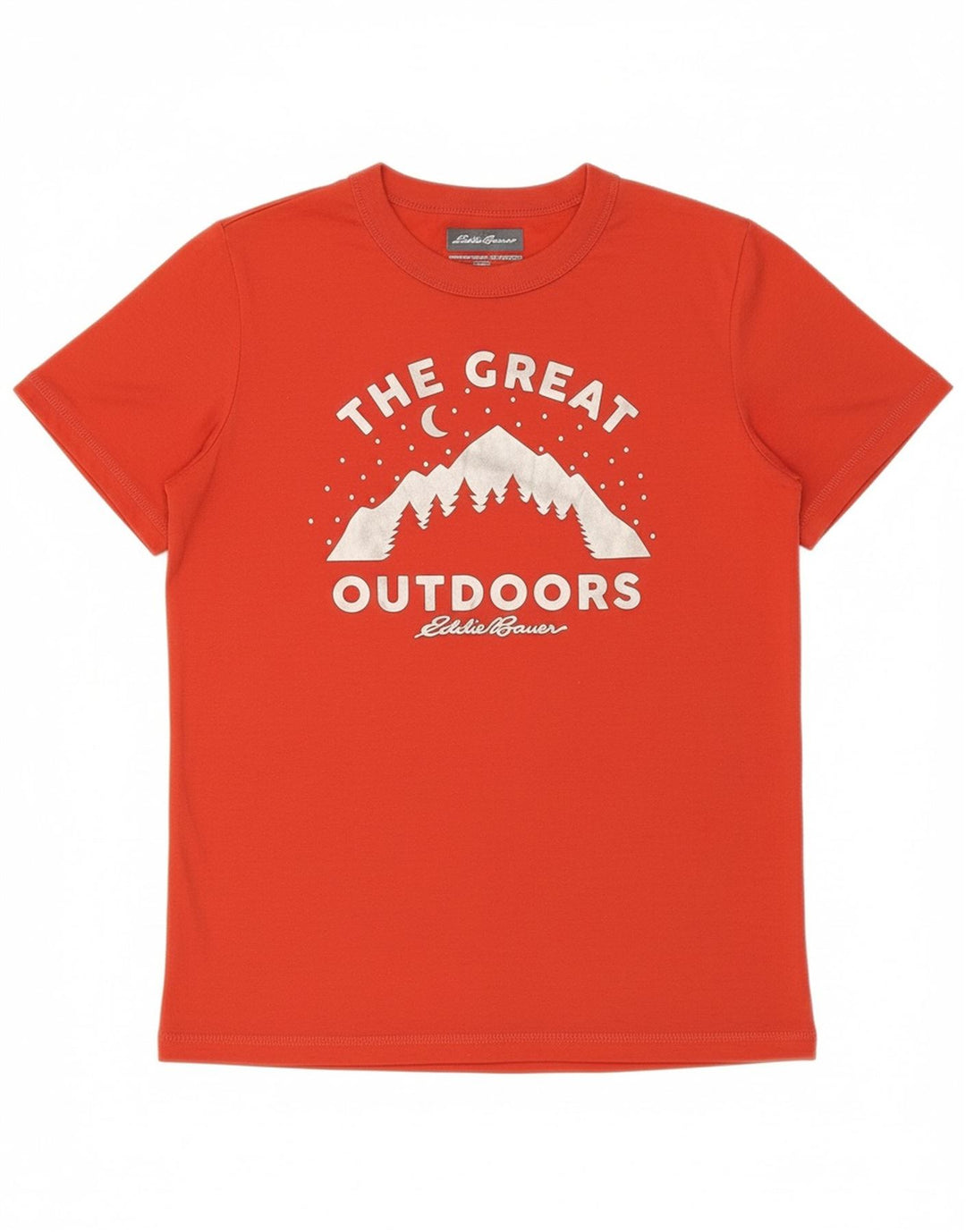 EDDIE BAUER Boys Graphic T-Shirt Top 10-11 Years Medium Orange Polyester