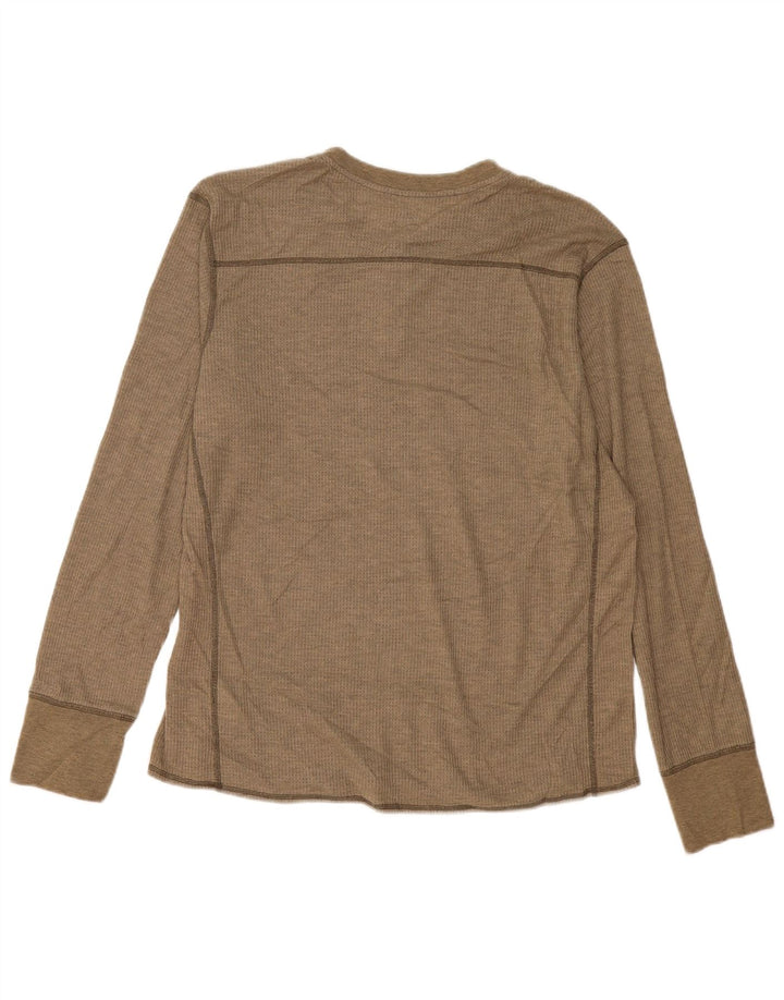 Eddie Bauer Herren-Top, langärmelig, groß, beige, Polyester