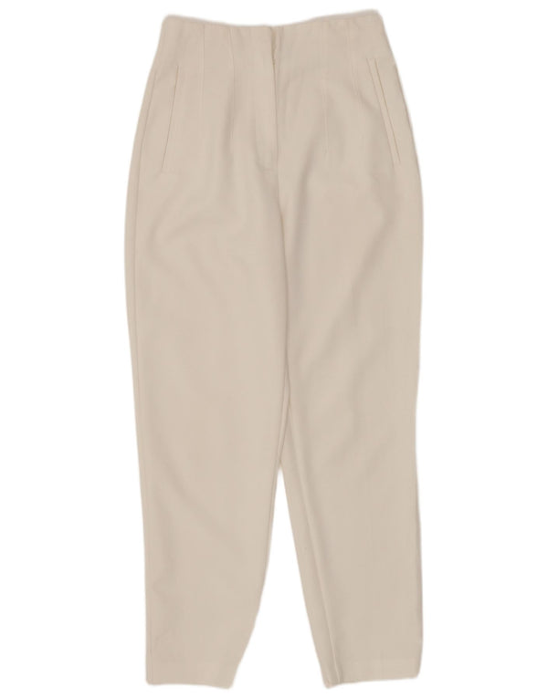 Zara Damen Tapered Casual-Hose, Größe S, W26, L27, Weiß