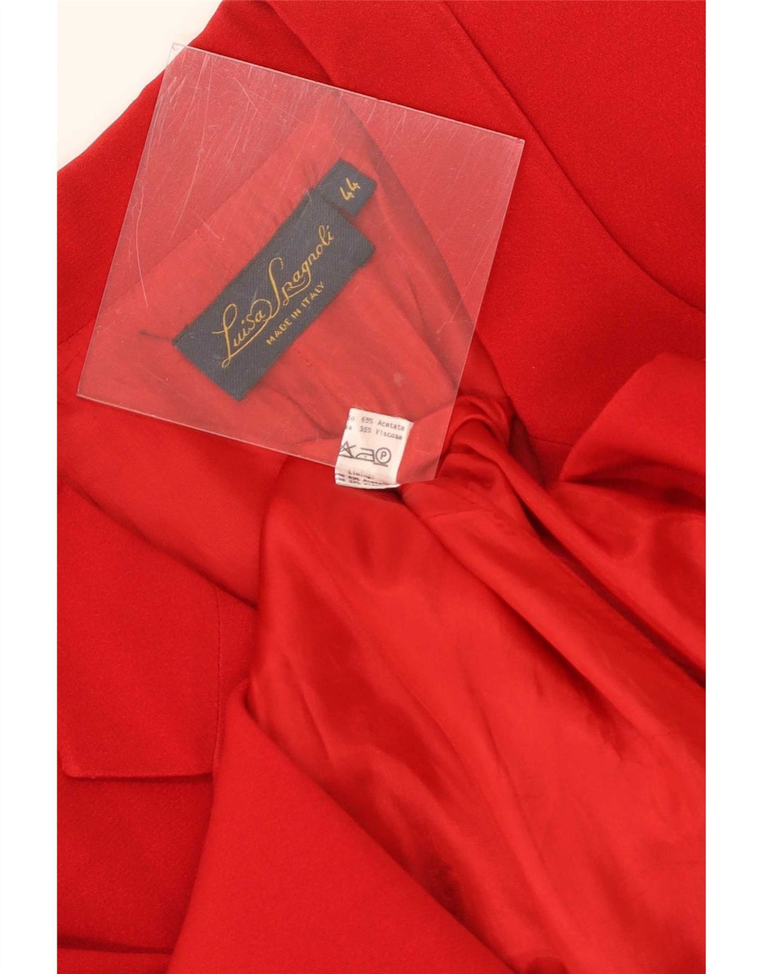 Luisa Spagnoli Damen Longline Open Blazer Jacke IT 44 Mittelrotes Acetat