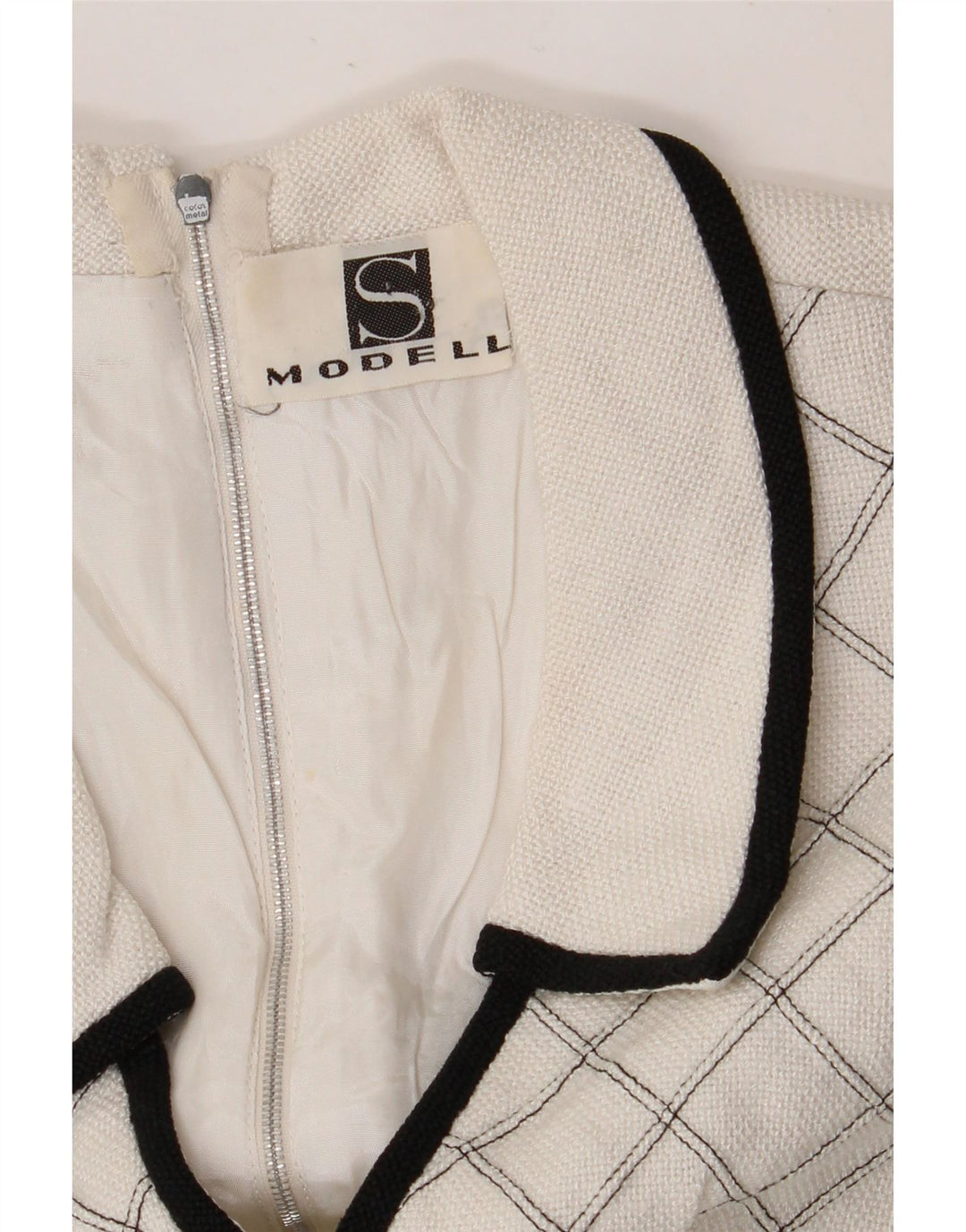 VINTAGE Damen Ärmelloses A-Linien-Kleid UK 8 Small White Check