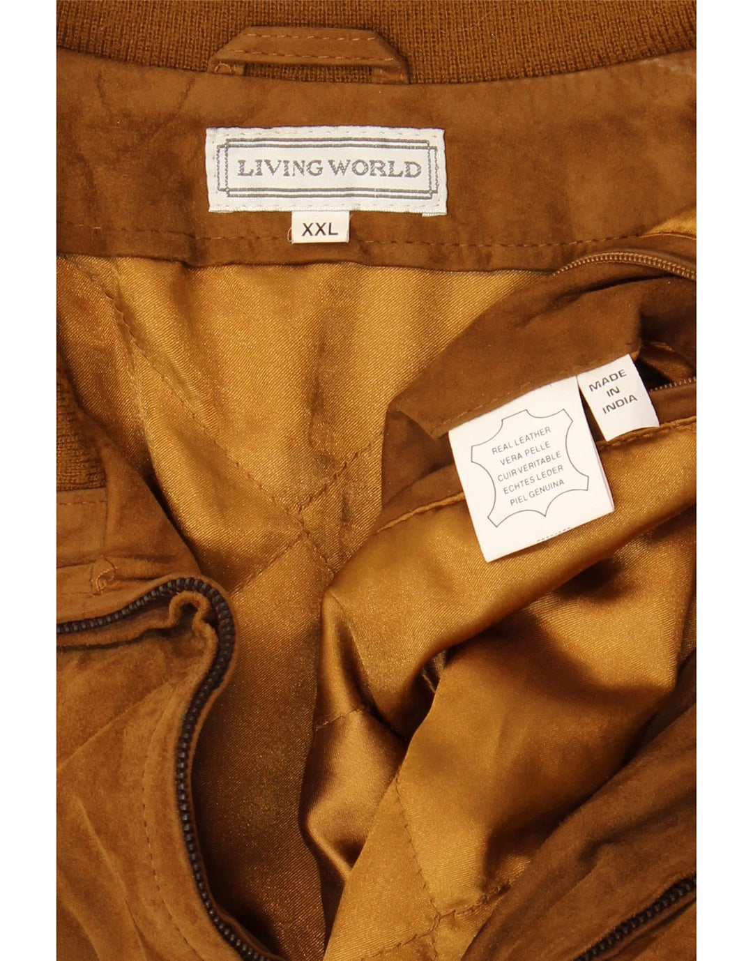 Living World Herren Wildlederjacke UK 44 2XL Braunes Leder
