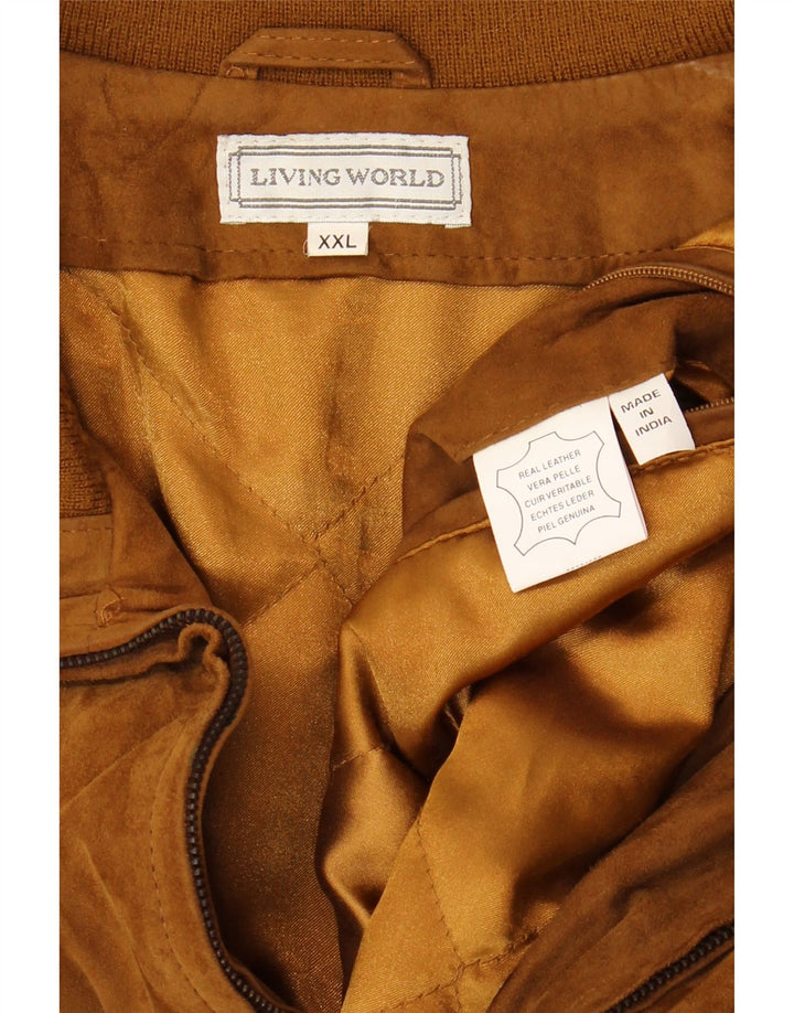 Living World Herren Wildlederjacke UK 44 2XL Braunes Leder