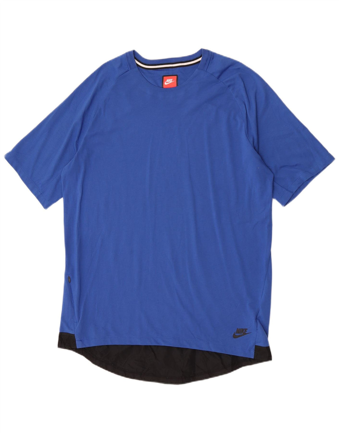 Nike Herren-T-Shirt-Oberteil, großes blaues Farbblock-Polyester