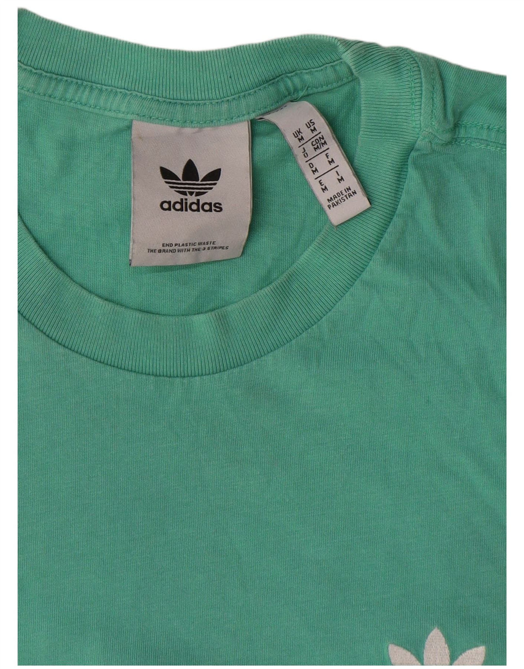 Adidas Herren Grafik T-Shirt Top Medium Türkis Baumwolle