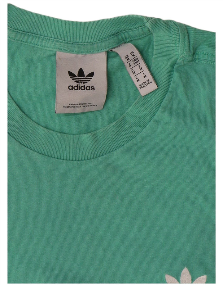Adidas Herren Grafik T-Shirt Top Medium Türkis Baumwolle