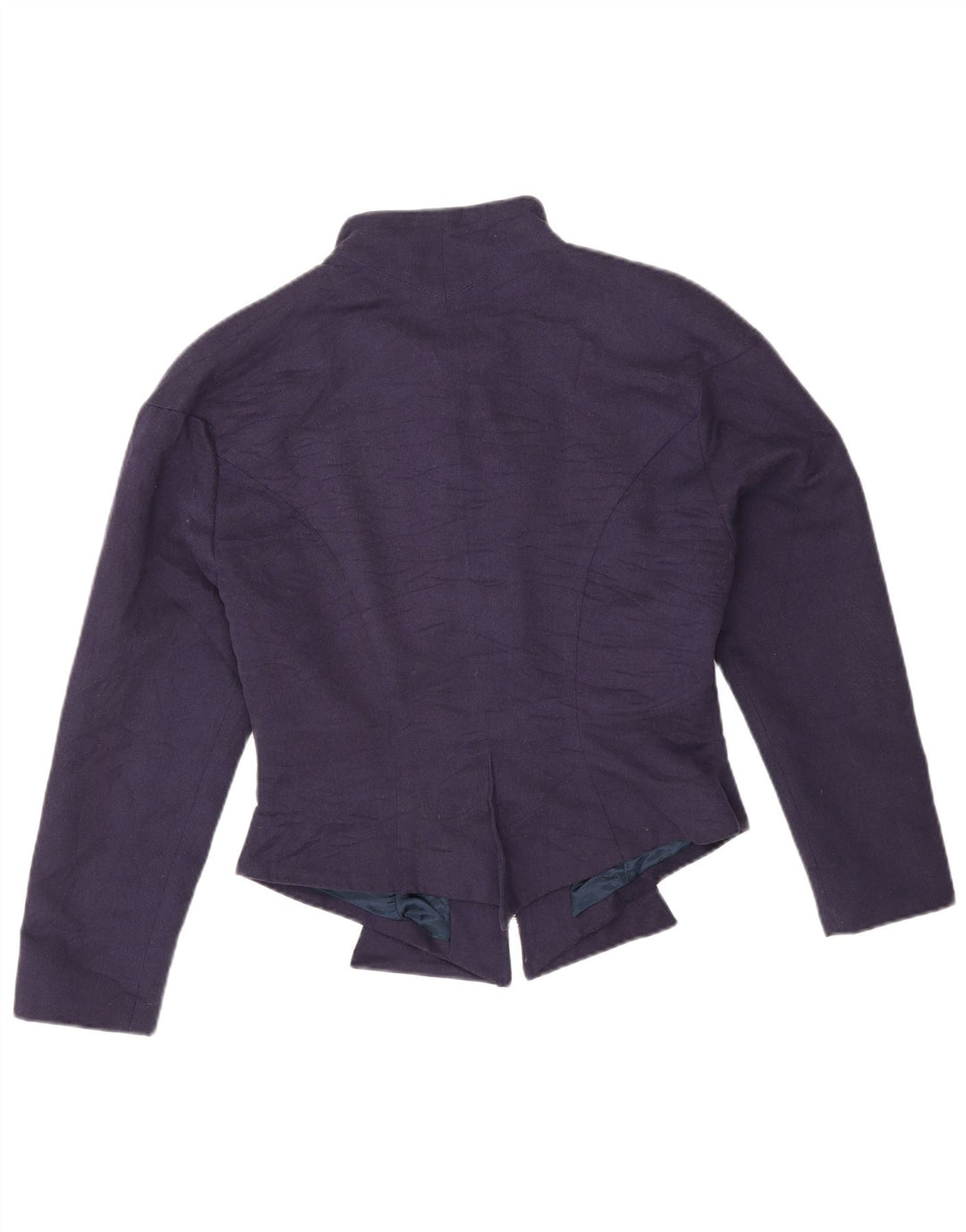 VINTAGE Damen Bomberjacke IT 44 Medium Marineblau Acetat