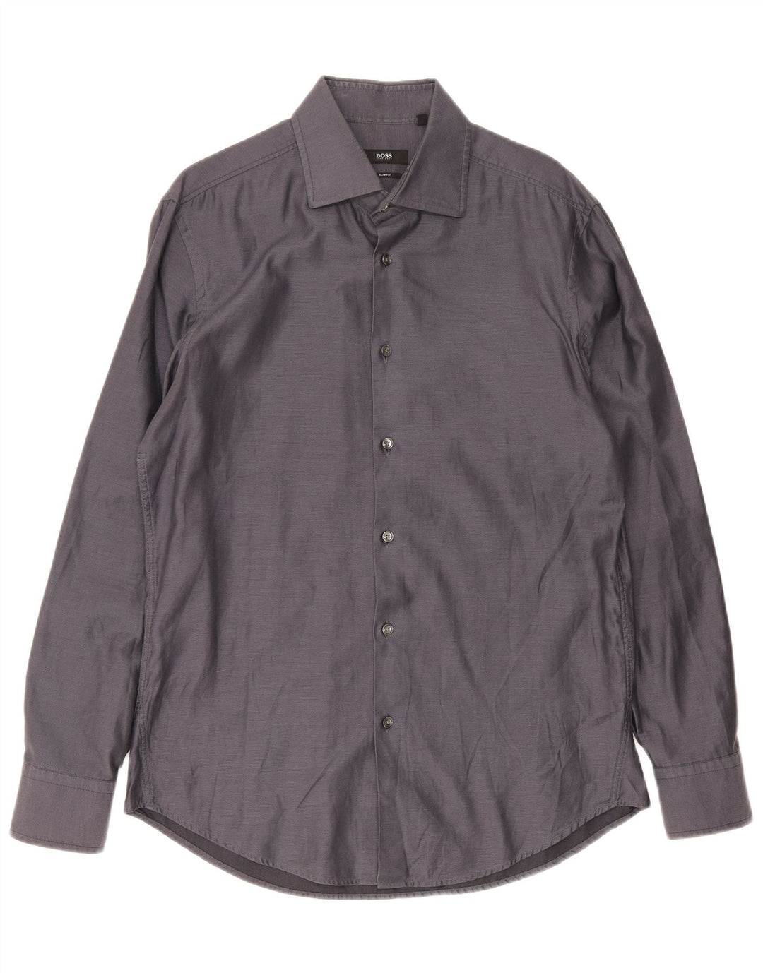 Hugo Boss Herren Slim Fit Hemd Größe 41/42 Große graue Baumwolle