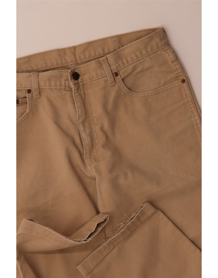WRANGLER Mens Straight Jeans W34 L27 Brown Cotton