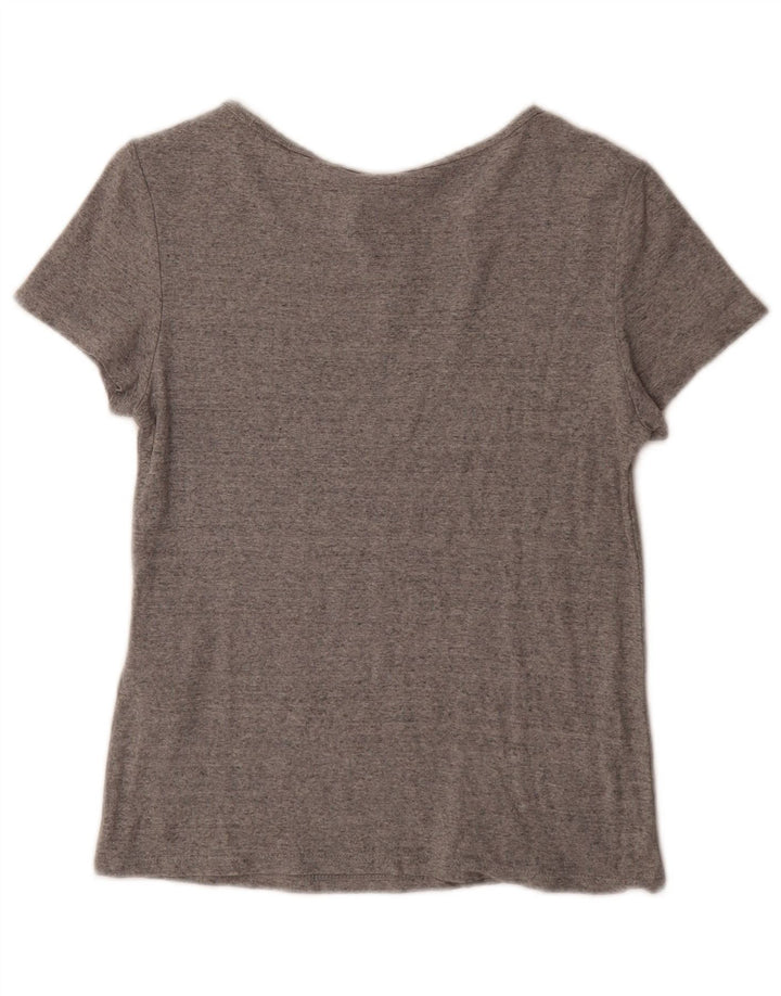 Levi's Damen-T-Shirt-Oberteil UK 12 Mittelgrau gefleckte Baumwolle