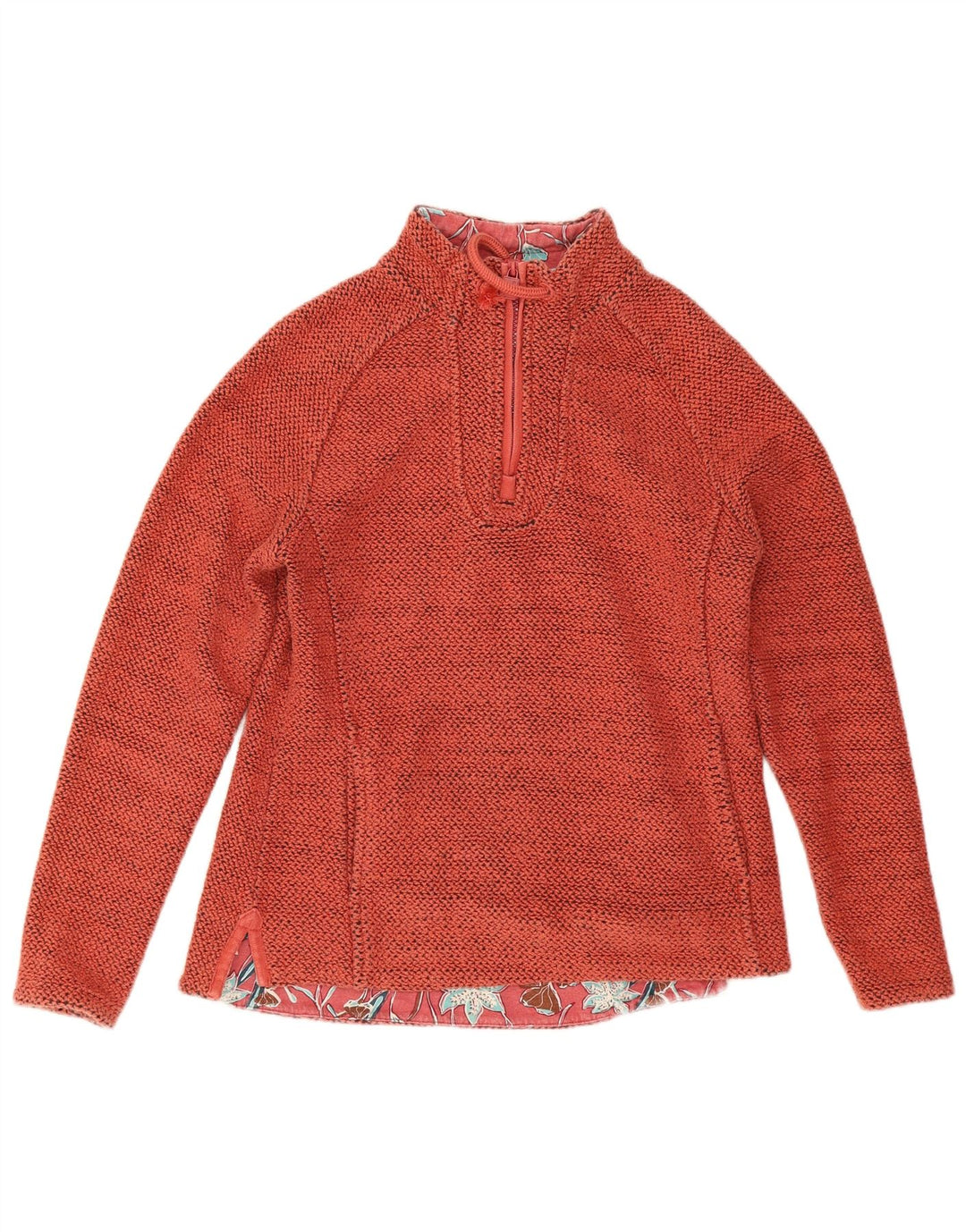 Weird Fish Damen-Sweatshirt in Übergröße mit Reißverschluss am Hals, Gr. 10, Größe S, Orange