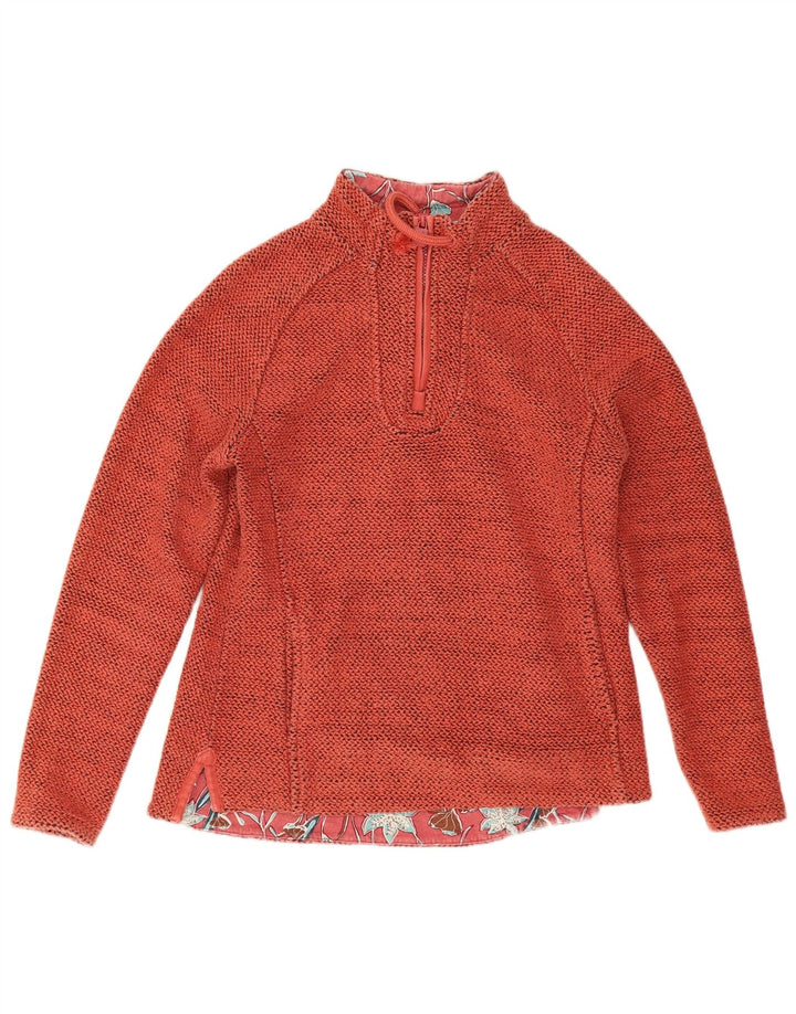 Weird Fish Damen-Sweatshirt in Übergröße mit Reißverschluss am Hals, Gr. 10, Größe S, Orange