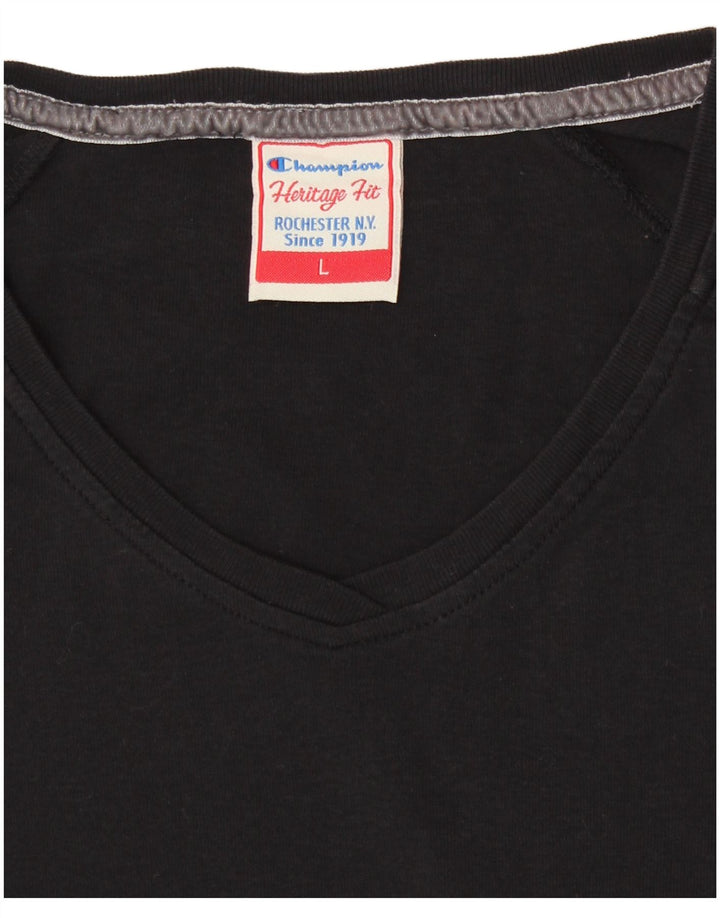 CHAMPION Damen Heritage Fit Top Langarm UK 14 Large Schwarz