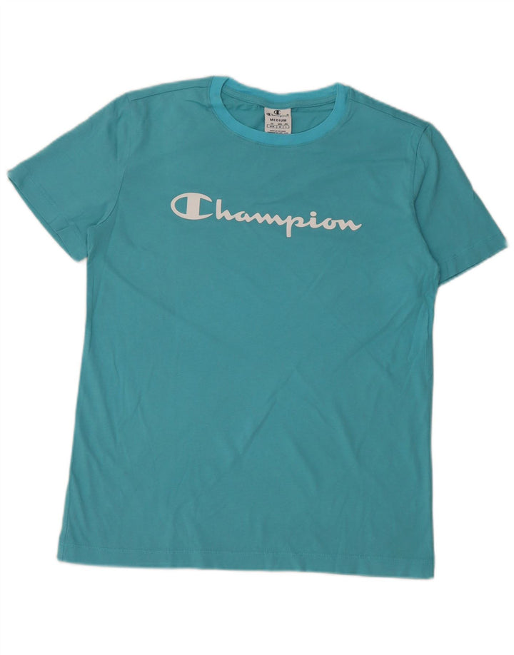 Champion Herren Grafik-T-Shirt-Oberteil Mittelblau