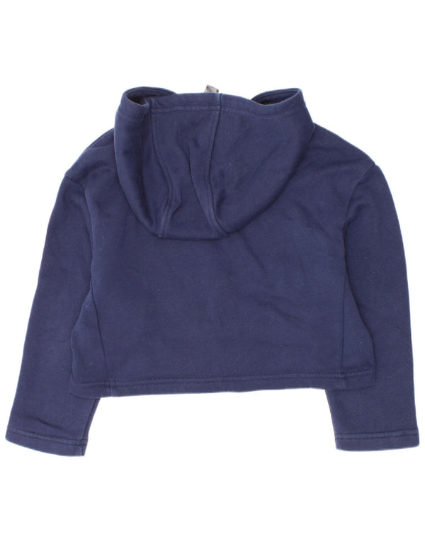 Adidas Mädchen Crop Graphic Hoodie Pullover 5–6 Jahre Marineblau Baumwolle