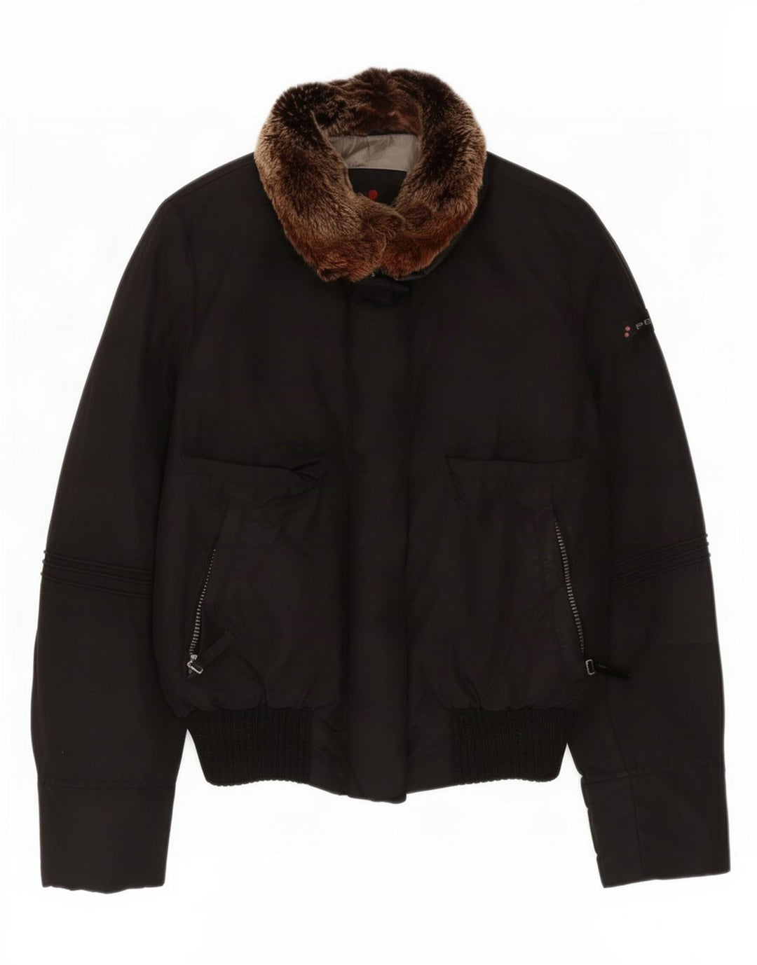 PEUTEREY Damen Wattierte Jacke IT 46 Large Schwarz Polyamid