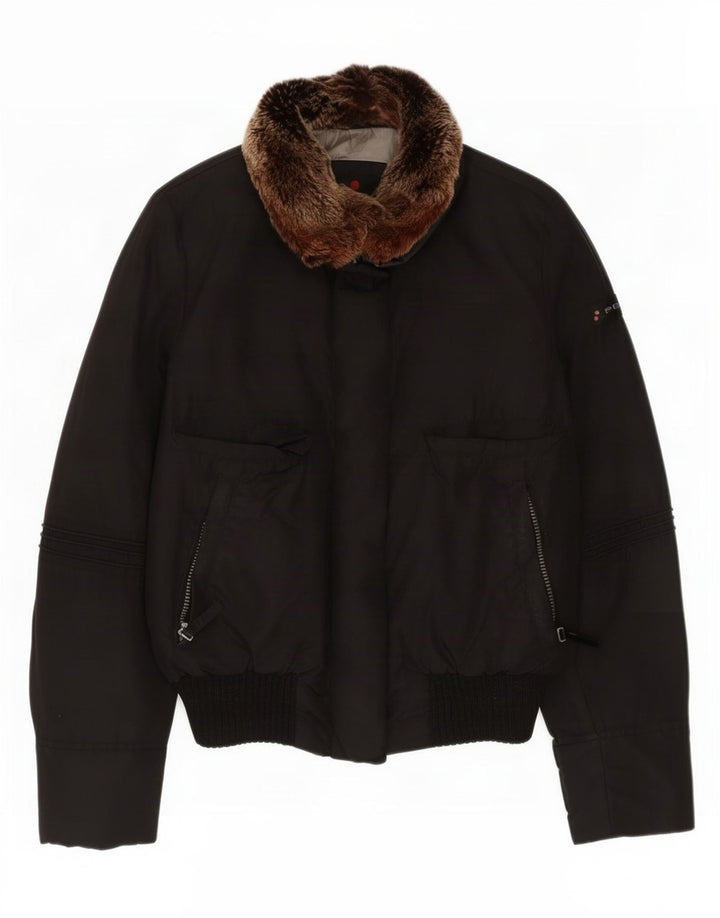 PEUTEREY Damen Wattierte Jacke IT 46 Large Schwarz Polyamid