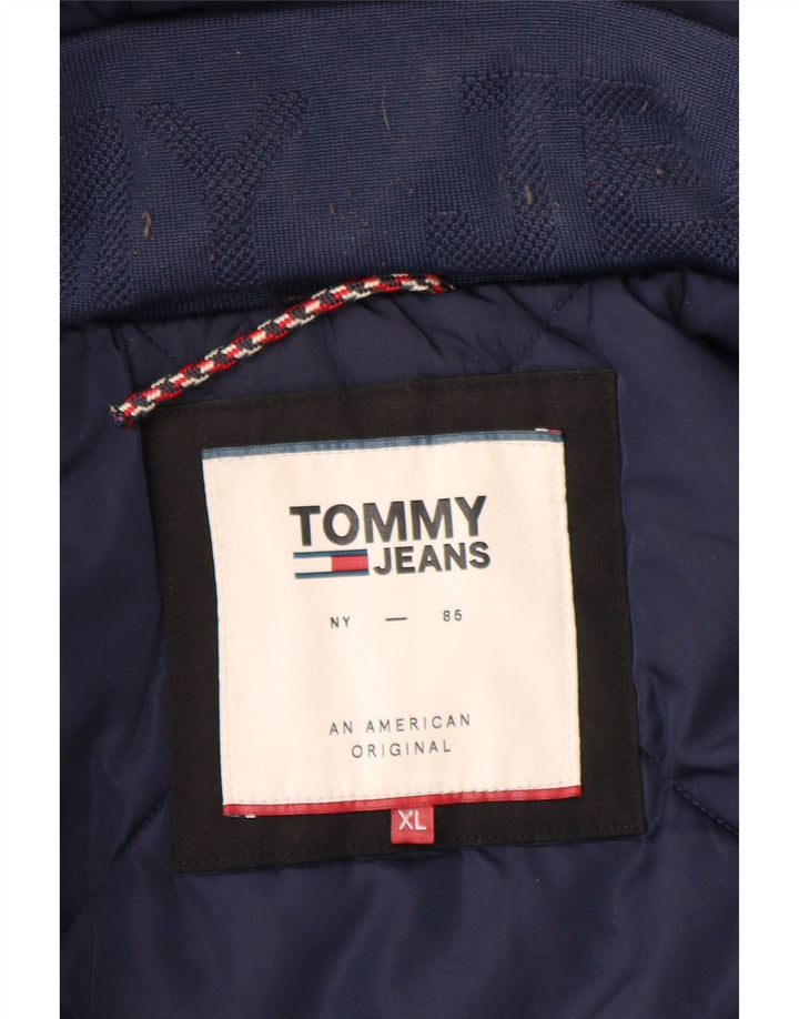 Tommy Hilfiger Herren-Jacke mit Kapuze, gepolstert, UK 42, XL, Schwarz, Polyester