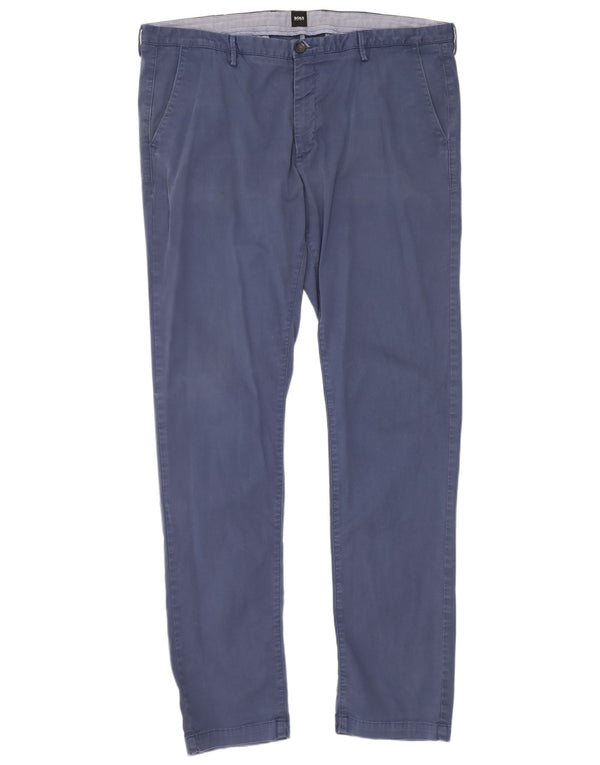 Hugo Boss Herren Skinny Chinohose W38 L34 Blaue Baumwolle