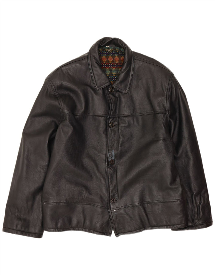 Vintage Herren Lederjacke UK 40 Large Schwarz