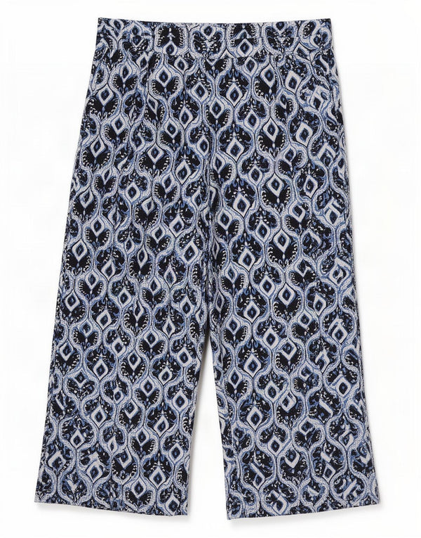 Marks & Spencer Damen-Caprihose mit hoher Taille, UK 12, M, W32, L20, Blau