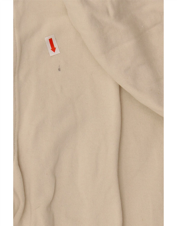 KAPPA Womens Training Graphic Hoodie Pullover UK 14 Medium Off White Baumwolle