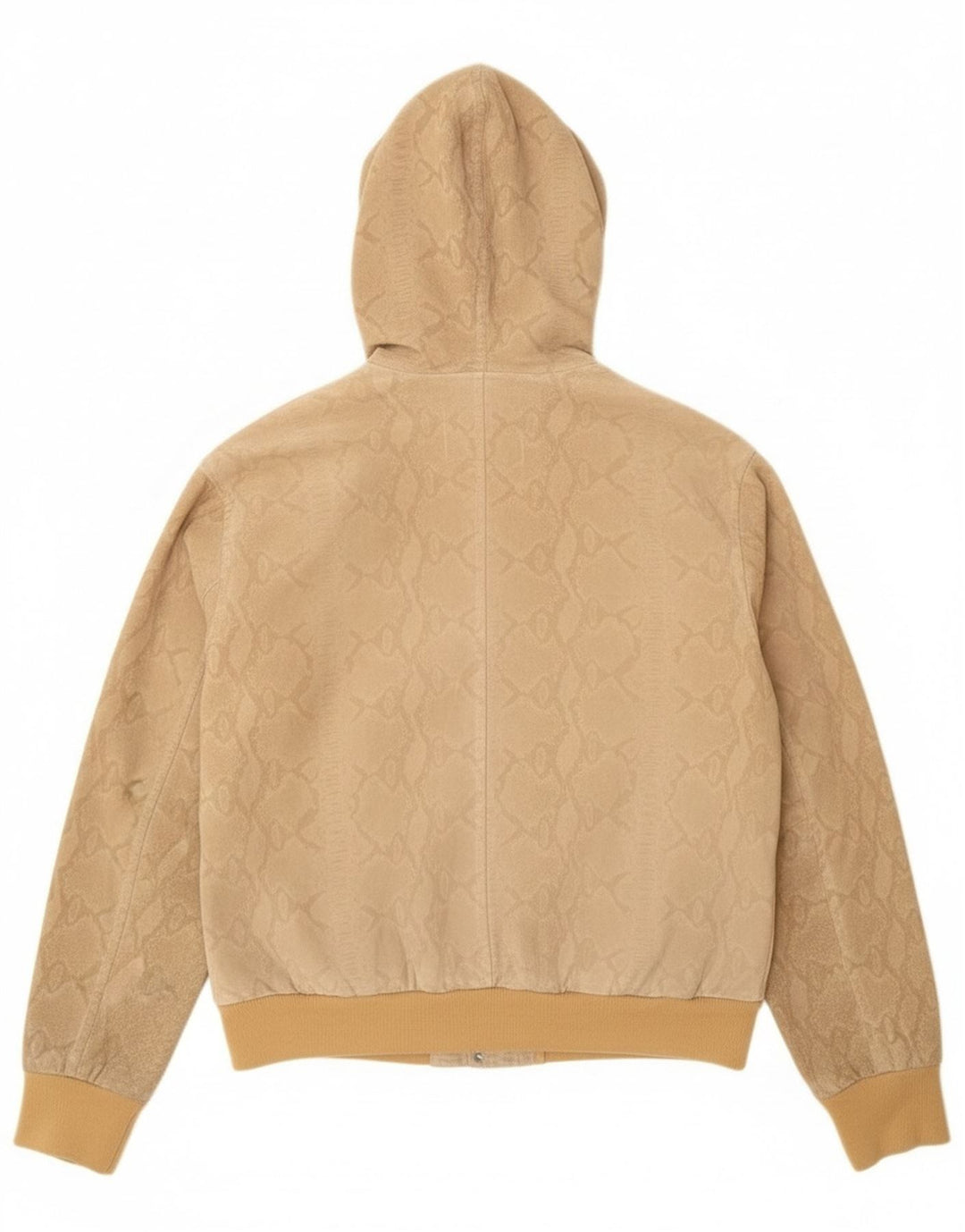 Donna Pelle Damen Bomberjacke mit Kapuze IT 42 Medium Beige Animal Print
