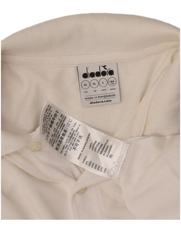 Diadora Herren-Poloshirt XL aus weißer Baumwolle