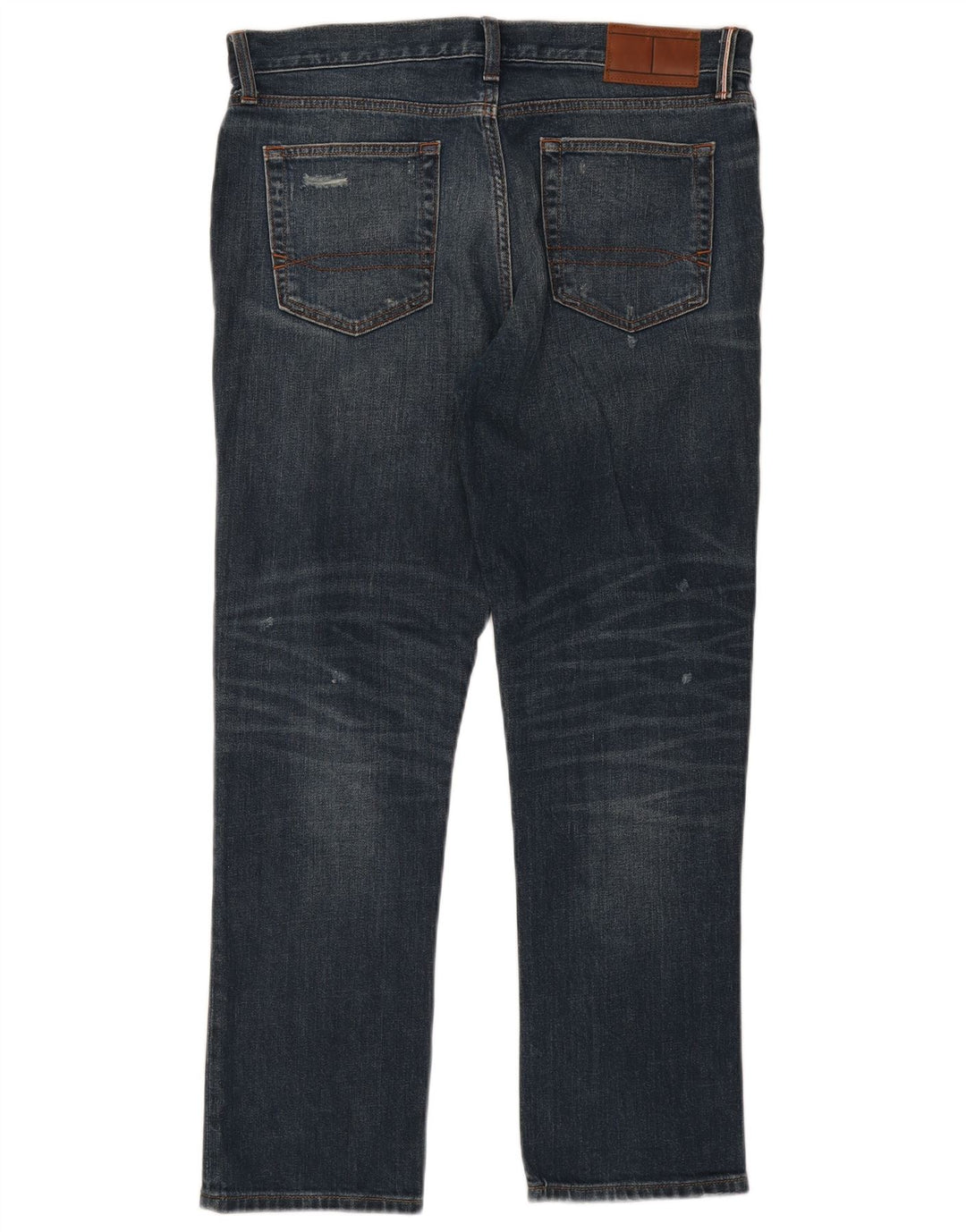 Tommy Hilfiger Herren Distressed Straight Jeans W34 L30 Blaue Baumwolle